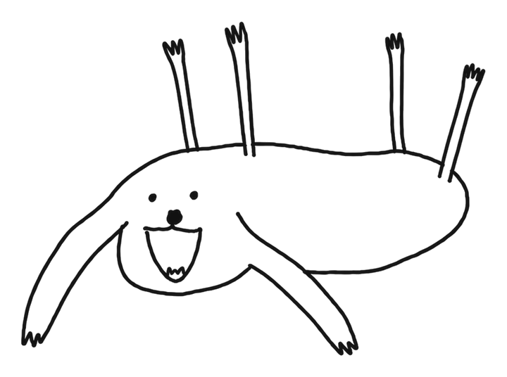 lying on his back