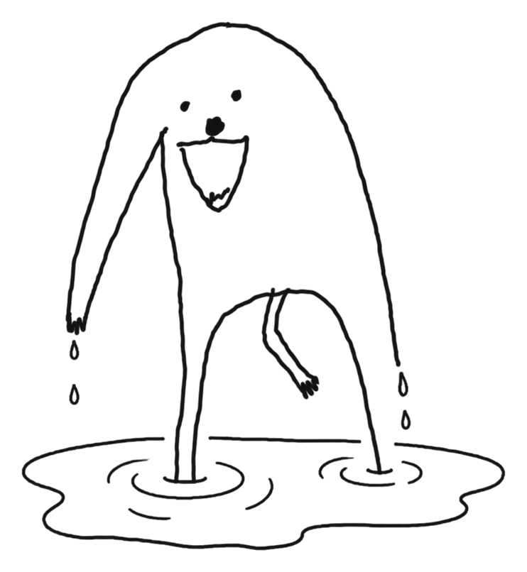 standing in a puddle
